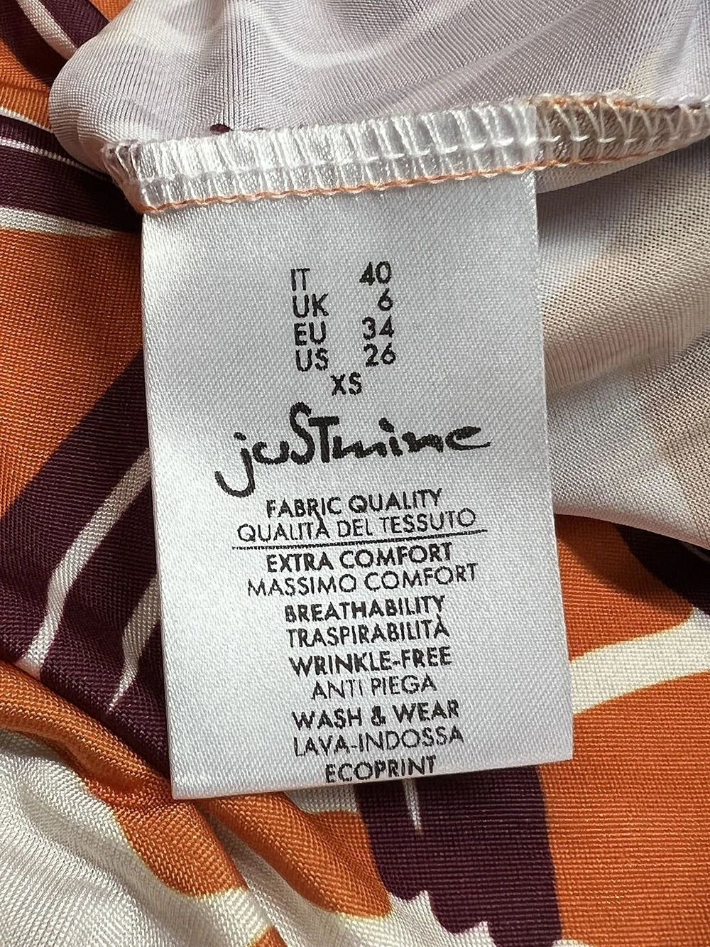 JUSTMINE Abito Donna E2637 1244 Long Kaftan Fantasia Multicolor Made in Italy