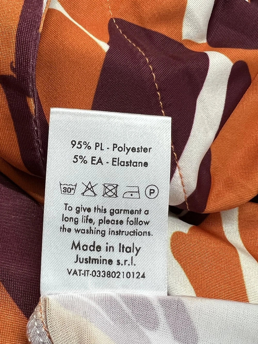 JUSTMINE Abito Donna E2637 1244 Long Kaftan Fantasia Multicolor Made in Italy