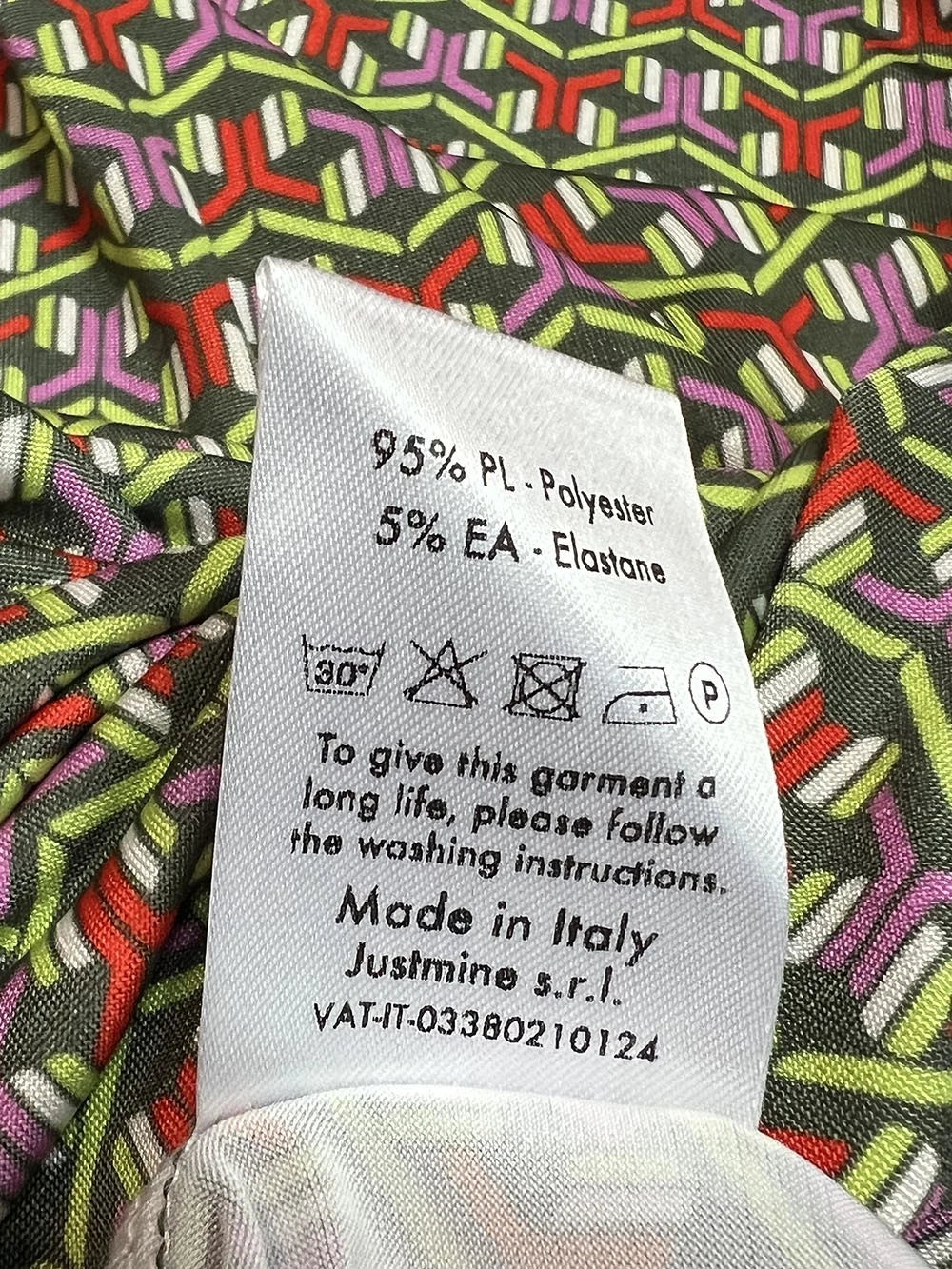 JUSTMINE Abito Donna E2637 1266 Long Kaftan Fantasia Multicolor Made in Italy