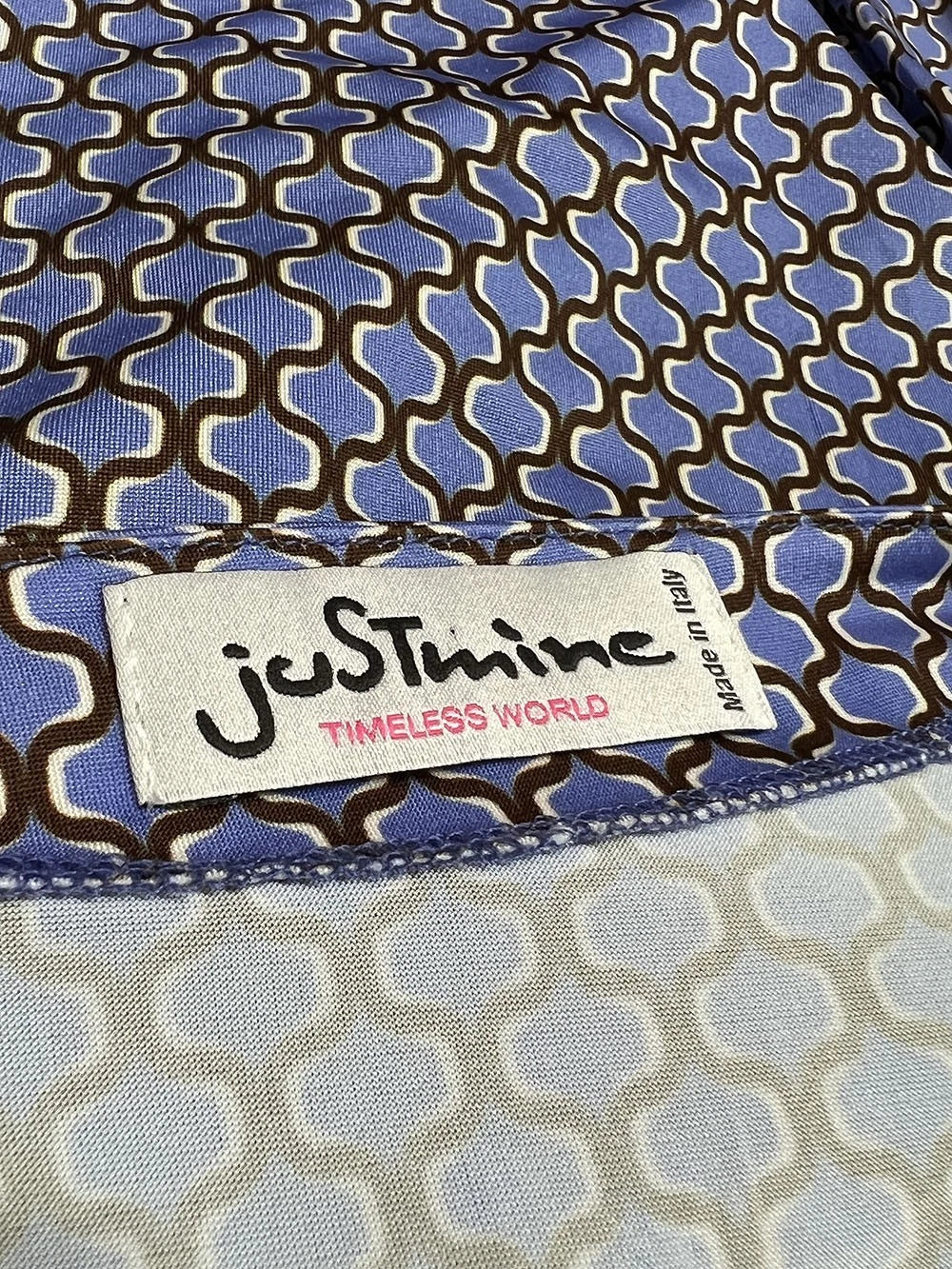 JUSTMINE Abito Donna E2637 1267 Long Kaftan Fantasia Multicolor Made in Italy