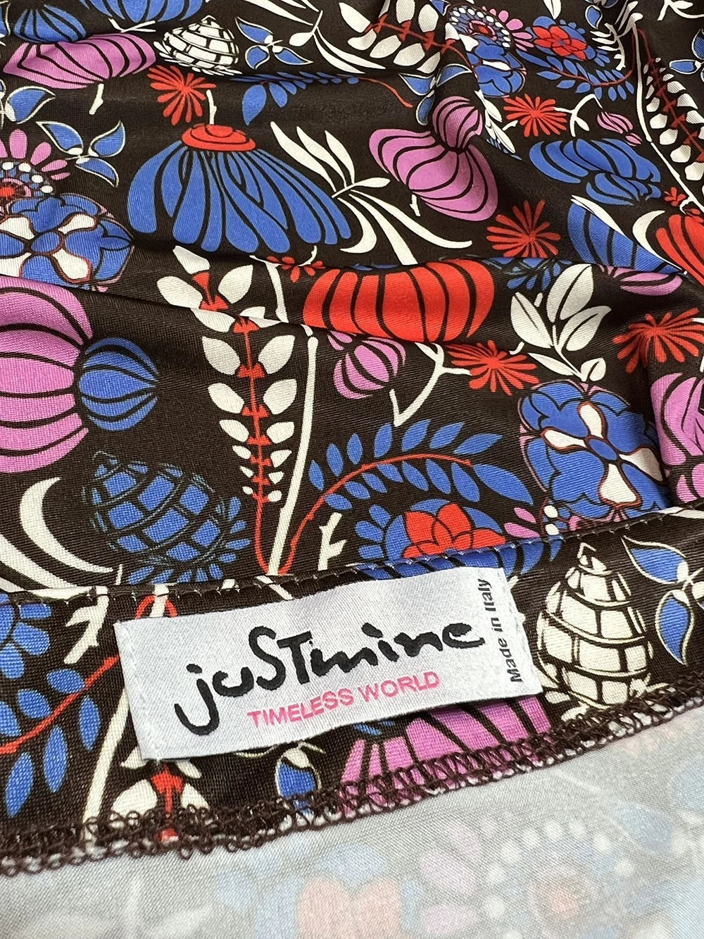 JUSTMINE Abito Donna E2637 1268 Long Kaftan Fantasia Multicolor MADE IN ITALY