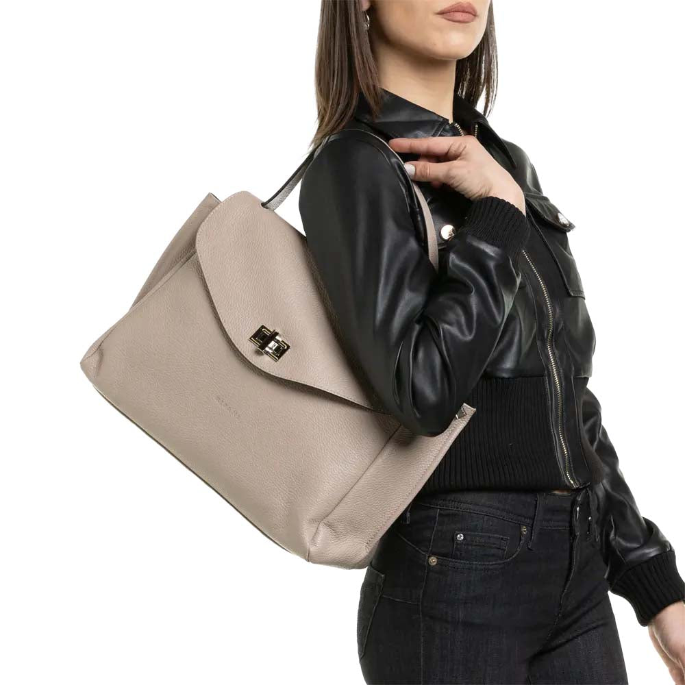 RIPANI Caterina borsa a mano L pelle con tracolla CATERINA E2810J Made in Italy
