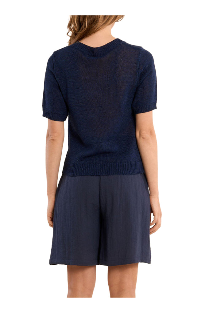 MOLLY BRACKEN LA1727EP maglia donna lurex scollo V mezza manica