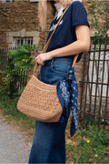 MOLLY BRACKEN H168EE borsa donna rafia camel lunghezza cm 34