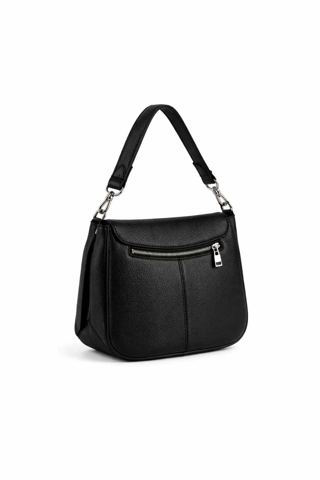 RIPANI GLORIA I742OG Borsa Donna Nera in Pelle – Patta, Zip e Tracolla Removibile