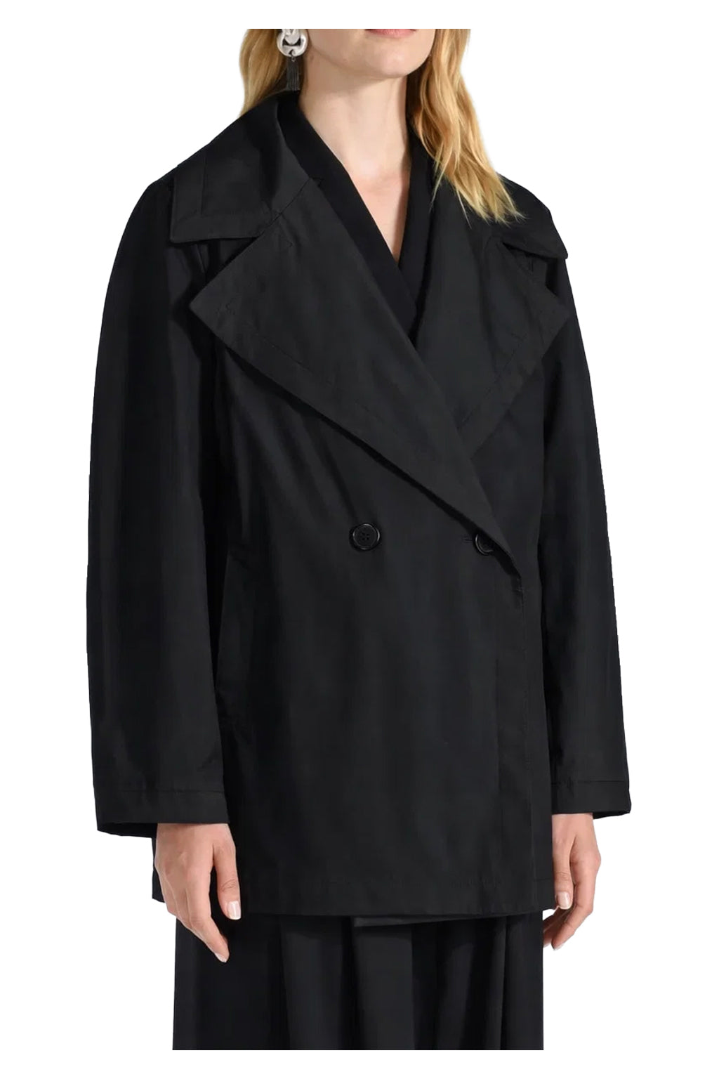 Giacca donna Liviana Conti modello F6SW22 WALLACE antivento nera doppiopetto