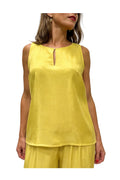 WU'SIDE canotta donna gialla in viscosa art. CTA 26327 Made in Italy