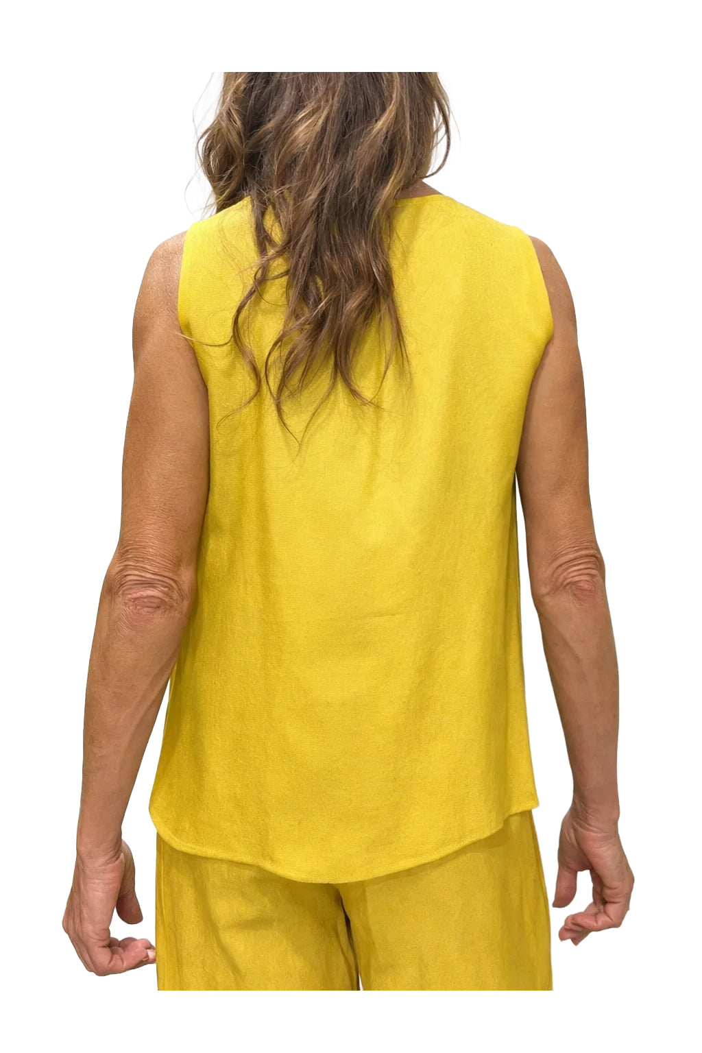 WU'SIDE canotta donna gialla in viscosa art. CTA 26327 Made in Italy