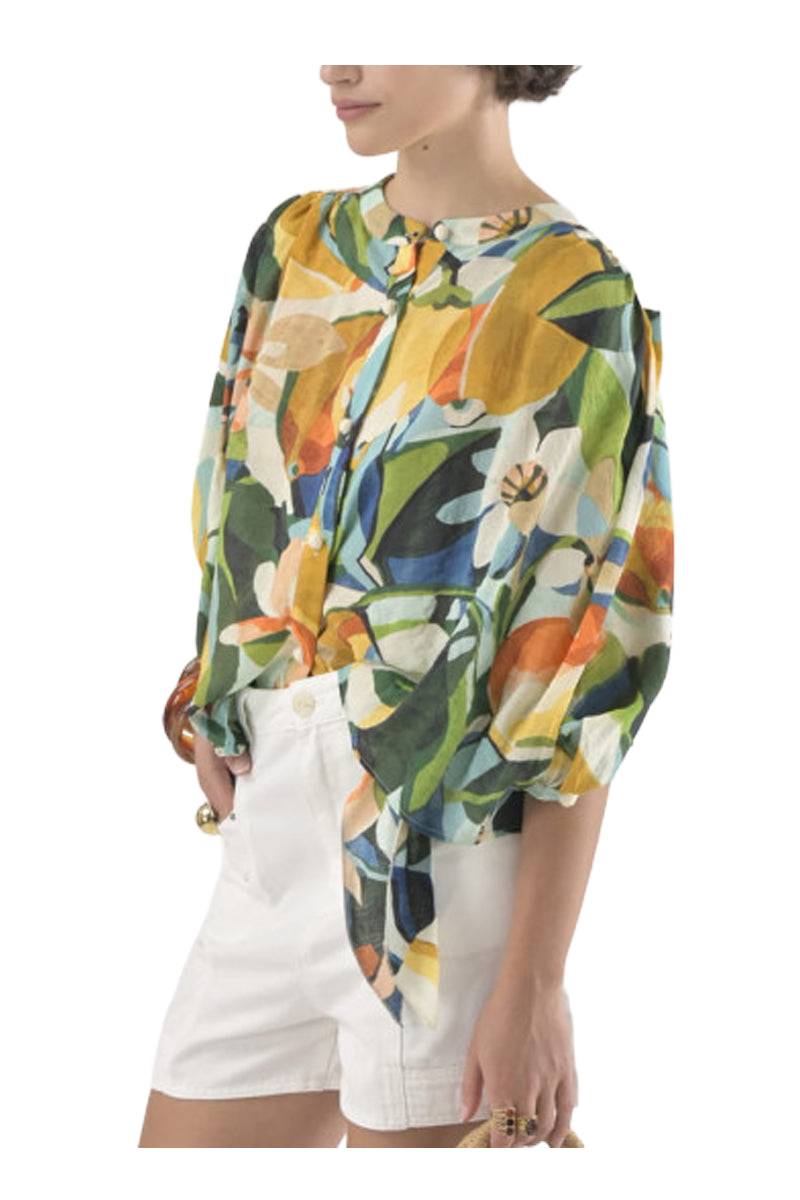 ORFEO PARIS ARIZONA TW1835B blusa donna over multicolor rayon