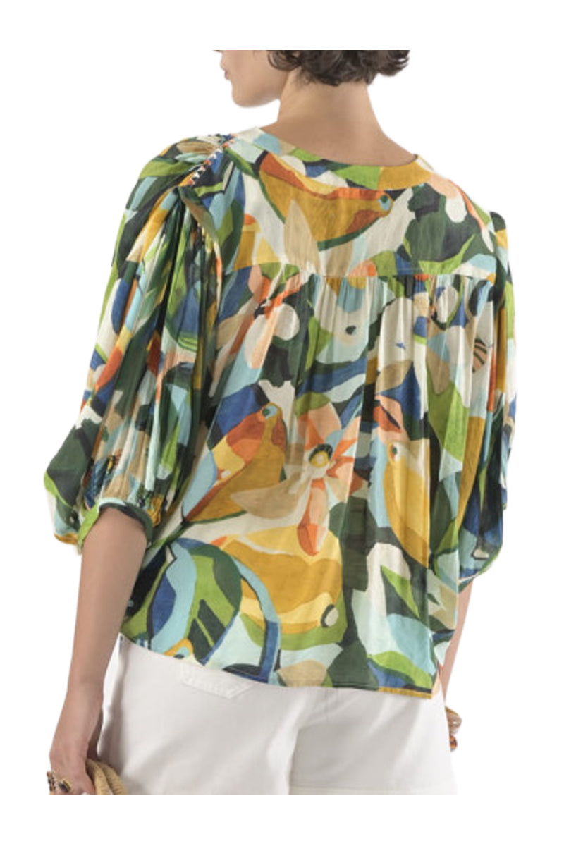 ORFEO PARIS ARIZONA TW1835B blusa donna over multicolor rayon
