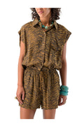 ORFEO PARIS GABIN TW1826 camicia donna animalier biscotto moro
