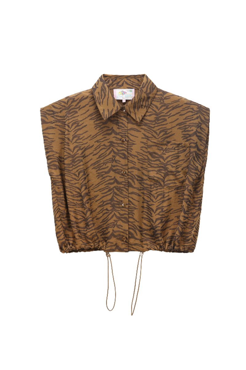 ORFEO PARIS GABIN TW1826 camicia donna animalier biscotto moro