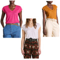 LA FEE MARABOUTEE TS-DAVIA T-Shirt Donna Lino Scollo V