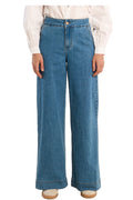 MOLLY BRACKEN E1693AEP jeans donna denim chiaro gamba larga vita alta
