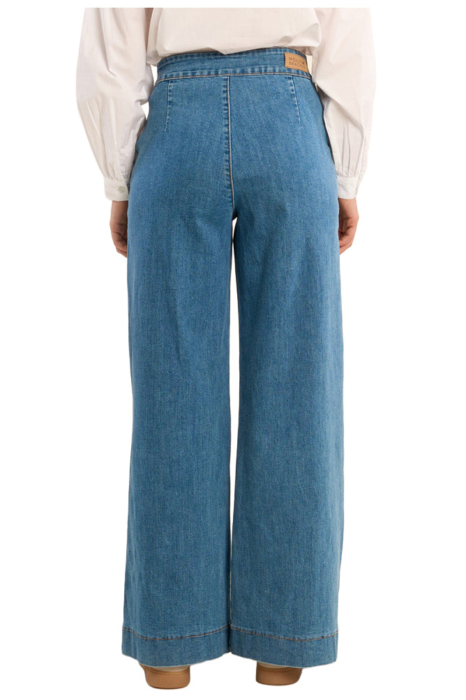 MOLLY BRACKEN E1693AEP jeans donna denim chiaro gamba larga vita alta